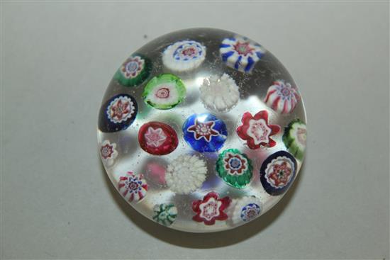 A Clichy spaced complex cane glass paperweight, late 19th century, 4.5cm